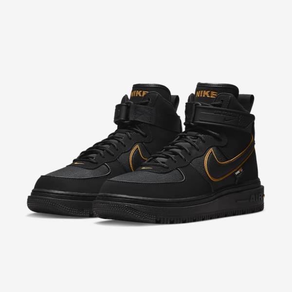 Nike Air Force 1 Boot Moški Superge Črna / Rjav / Zlato | NK023KYQ