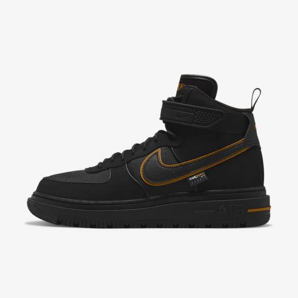 Nike Air Force 1 Boot Moški Superge Črna / Rjav / Zlato | NK023KYQ