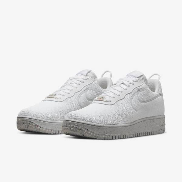 Nike Air Force 1 Crater Flyknit Next Nature Moški Superge Platina | NK912UMC