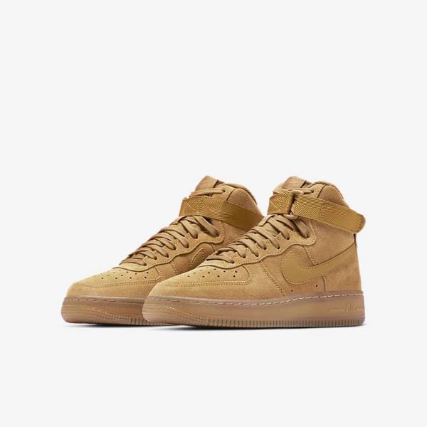 Nike Air Force 1 High LV8 3 Older Otroci Superge Rjav / Svetloba Rjav | NK453XRV