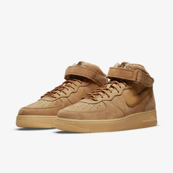 Nike Air Force 1 Mid 07 Moški Superge Svetloba Rjav / Črna | NK730KTL