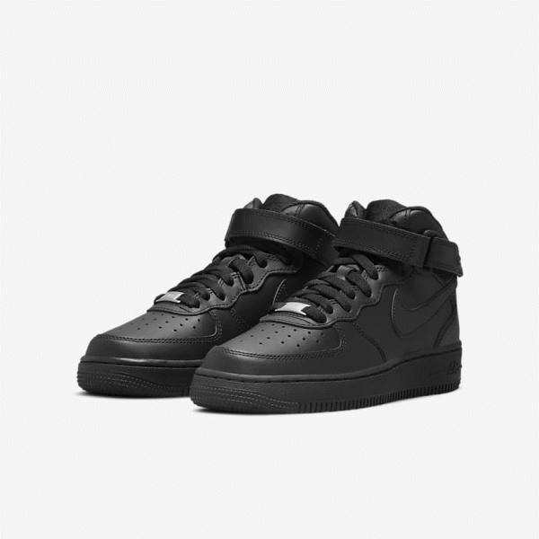 Nike Air Force 1 Mid LE Older Otroci Superge Črna | NK267FYD