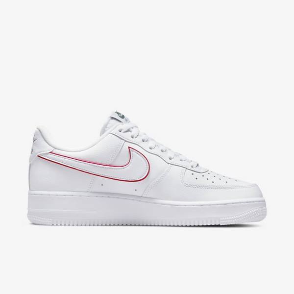 Nike Air Force 1 Moški Superge Bela / Zelena / Kovinski Srebrna / Rdeča | NK376GBY