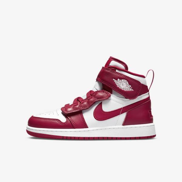 Nike Air Jordan 1 Hi FlyEase Older Otroci Superge Rdeča / Bela | NK469RIJ