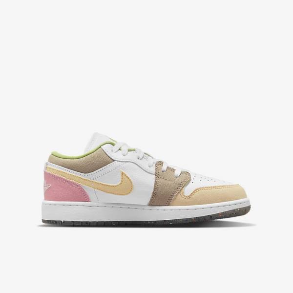 Nike Air Jordan 1 Low SE Older Otroci Superge Bela / Zelena | NK531FYK