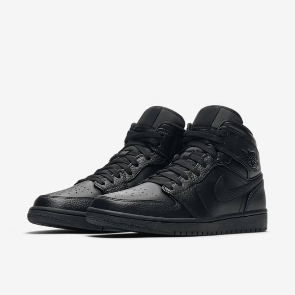 Nike Air Jordan 1 Mid Moški Superge Črna | NK941OHZ