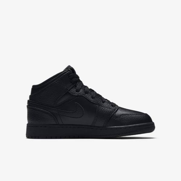 Nike Air Jordan 1 Mid Older Otroci Superge Črna | NK034PLX