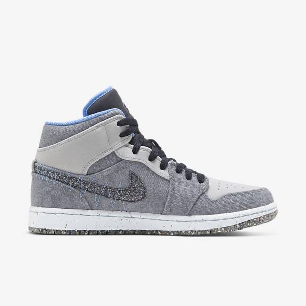 Nike Air Jordan 1 Mid SE Moški Superge Siva / Črna / Modra | NK735ZNF