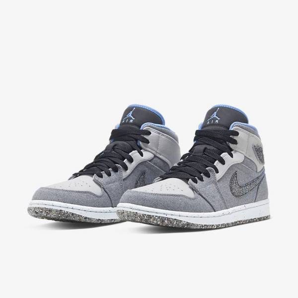 Nike Air Jordan 1 Mid SE Moški Superge Siva / Črna / Modra | NK735ZNF