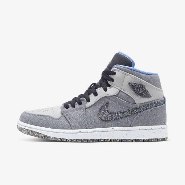 Nike Air Jordan 1 Mid SE Moški Superge Siva / Črna / Modra | NK735ZNF