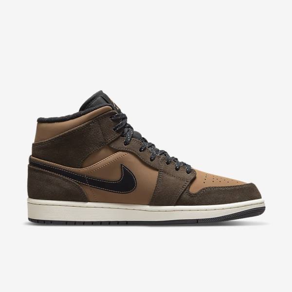 Nike Air Jordan 1 Mid SE Moški Superge Temno Čokolada / Rjav / Črna / Rdeča | NK374XIS