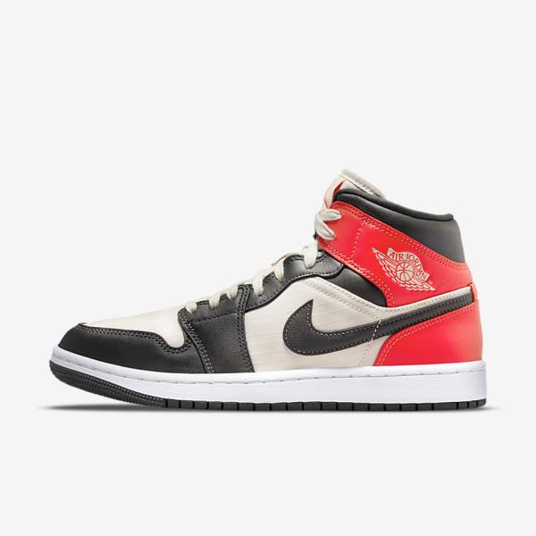 Nike Air Jordan 1 Mid SE Ženske Superge Svetloba Rjav / Svetloba Rdeča / Bela | NK169WIN