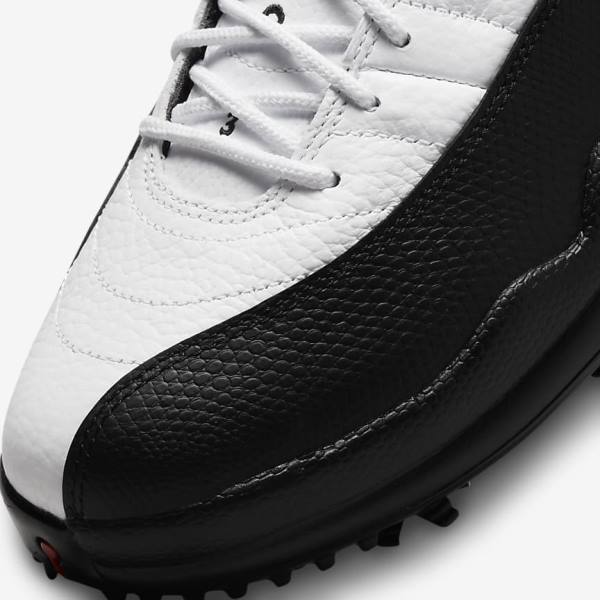 Nike Air Jordan XII Low Moški Čevlji Za Golf Bela / Kovinski Zlato / Črna | NK623HNP