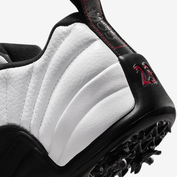 Nike Air Jordan XII Low Moški Čevlji Za Golf Bela / Kovinski Zlato / Črna | NK623HNP