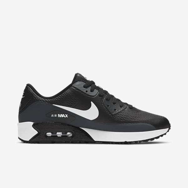 Nike Air Max 90 G Ženske Čevlji Za Golf Črna / Temno Siva / Bela | NK013ZYE