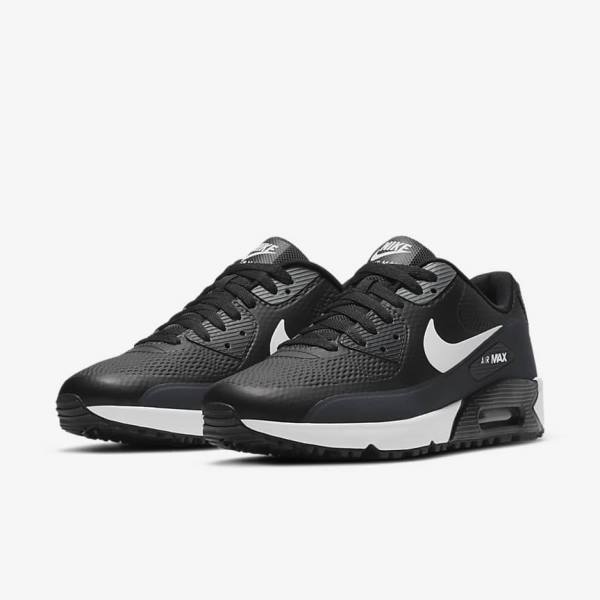 Nike Air Max 90 G Ženske Čevlji Za Golf Črna / Temno Siva / Bela | NK013ZYE