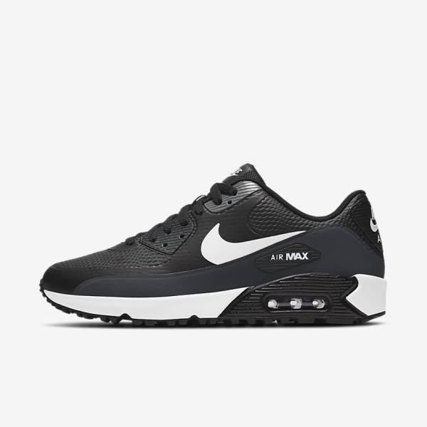 Nike Air Max 90 G Ženske Čevlji Za Golf Črna / Temno Siva / Bela | NK013ZYE