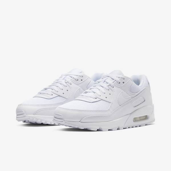 Nike Air Max 90 Moški Superge Bela / Siva / Bela | NK068EFP