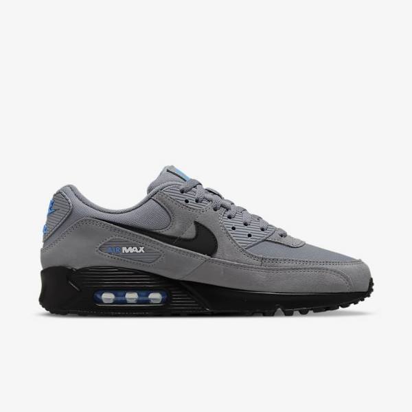 Nike Air Max 90 Moški Superge Siva / Svetloba Modra / Kovinski Srebrna / Črna | NK195QEK