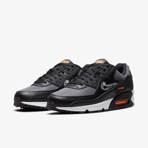 Nike Air Max 90 Moški Superge Črna / Oranžna / Siva / Bela | NK471SPX