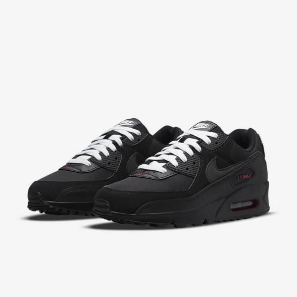 Nike Air Max 90 Moški Superge Črna / Rdeča / Bela | NK493IKP