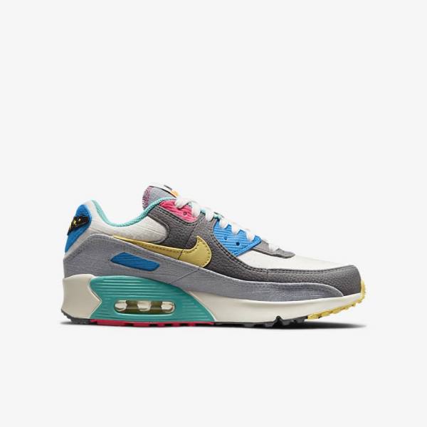 Nike Air Max 90 Older Otroci Superge Siva / Roza | NK397HLU