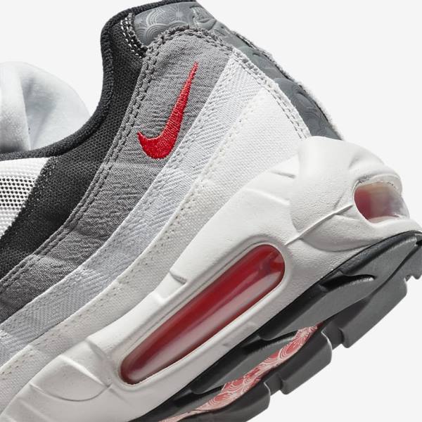 Nike Air Max 95 Moški Superge Bela / Svetloba Siva / Rdeča | NK845FBW