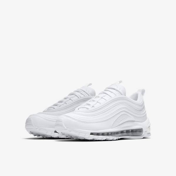 Nike Air Max 97 Older Otroci Superge Bela / Kovinski Srebrna / Bela | NK834CAZ