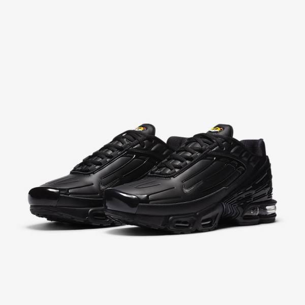 Nike Air Max Plus 3 Leather Moški Superge Črna / Temno Siva | NK305IGF