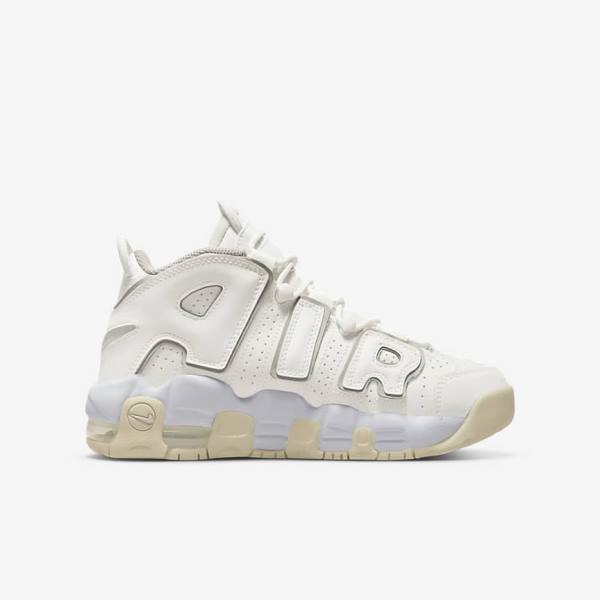 Nike Air More Uptempo Older Otroci Košarkaški Copati Bela / Rjav / Svetloba | NK958KZF