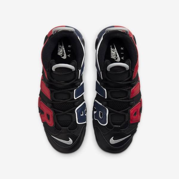 Nike Air More Uptempo Older Otroci Superge Črna / Mornarica / Bela / Rdeča | NK061OLP