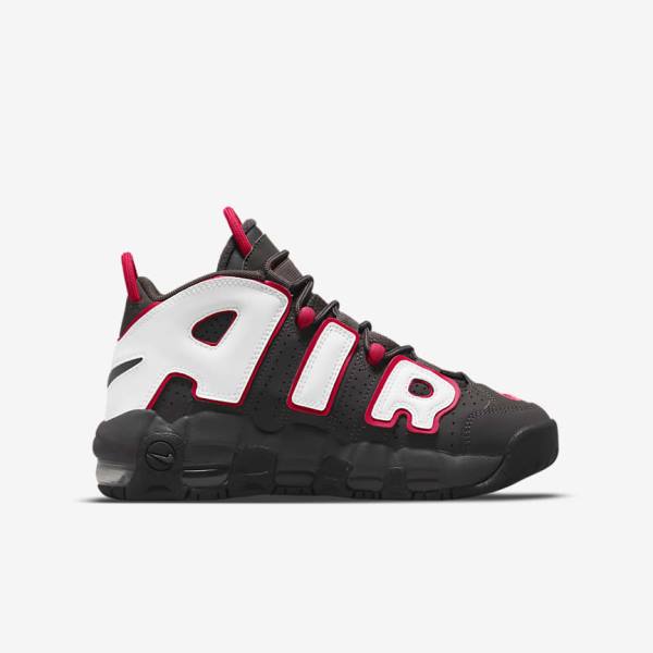 Nike Air More Uptempo Older Otroci Superge Siva / Črna / Rdeča / Bela | NK914NGD