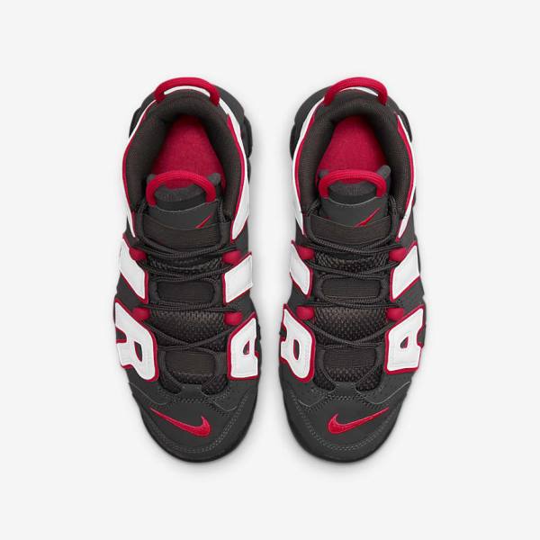 Nike Air More Uptempo Older Otroci Superge Siva / Črna / Rdeča / Bela | NK914NGD