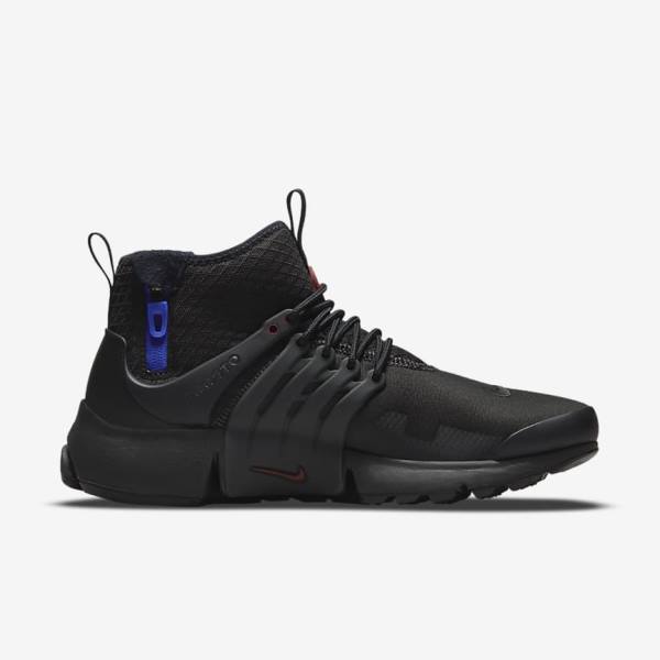 Nike Air Presto Mid Utility Moški Superge Črna / Temno Siva / Modra / Rdeča | NK753LWV