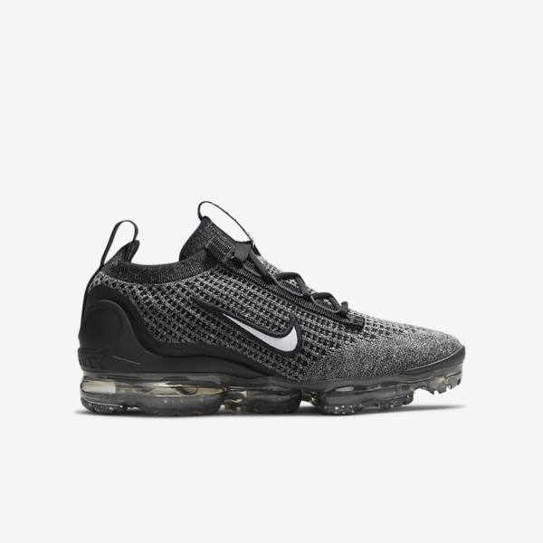 Nike Air VaporMax 2021 FK Older Otroci Superge Črna / Bela / Temno Siva / Črna | NK148NCS