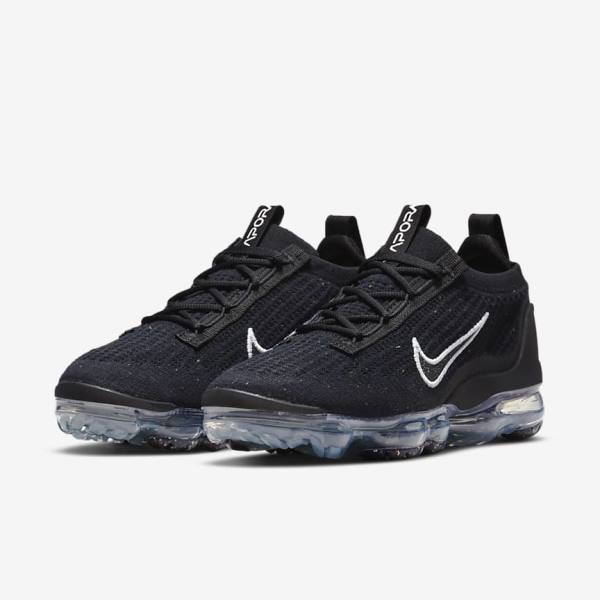 Nike Air VaporMax 2021 FK Ženske Superge Črna / Kovinski Srebrna / Bela | NK604JVA