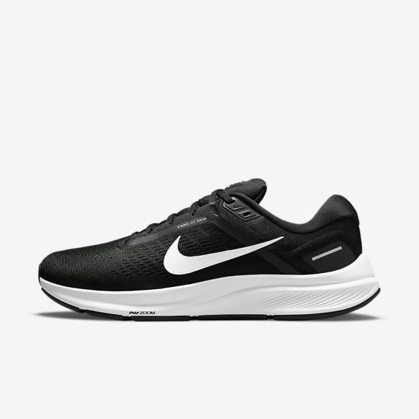 Nike Air Zoom Structure 24 Road Moški Tekaški Čevlji Črna / Bela | NK153FOA