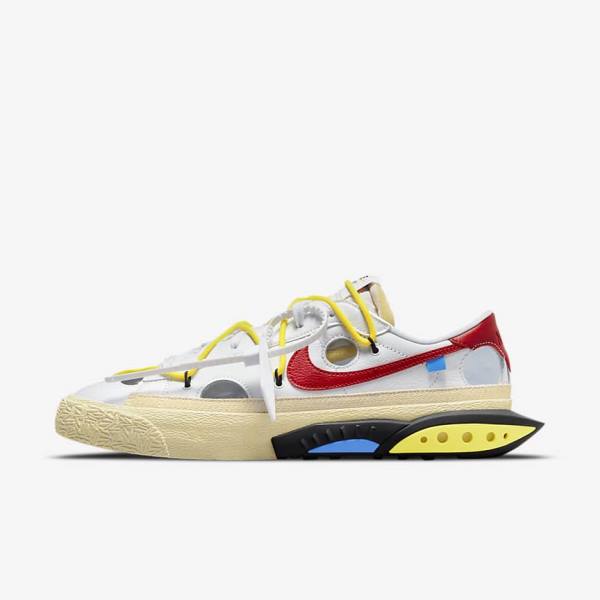 Nike Blazer Low 77 x Off-White™ Moški Superge Bela / Rumena / Kaki / Rdeča | NK892IDV