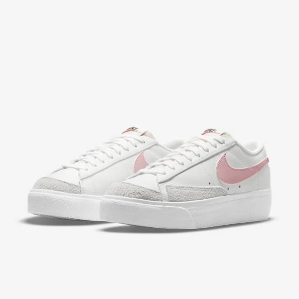 Nike Blazer Low Platform Ženske Superge Bela / Črna / Roza | NK106VPJ