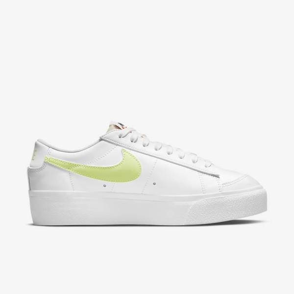 Nike Blazer Low Platform Ženske Superge Bela / Črna / Svetloba Limona | NK745PHW