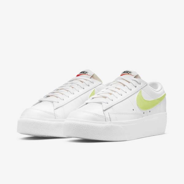 Nike Blazer Low Platform Ženske Superge Bela / Črna / Svetloba Limona | NK745PHW