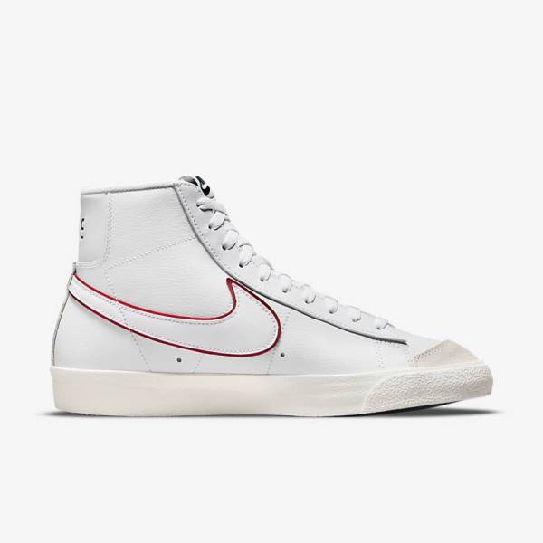 Nike Blazer Mid 77 Moški Superge Bela / Zelena / Kovinski Srebrna / Rdeča | NK237VEX