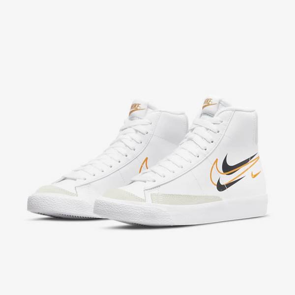 Nike Blazer Mid 77 Older Otroci Košarkaški Copati Bela / Črna / Bela | NK491LKG