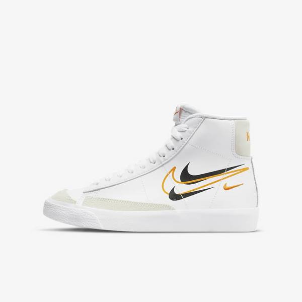 Nike Blazer Mid 77 Older Otroci Košarkaški Copati Bela / Črna / Bela | NK491LKG