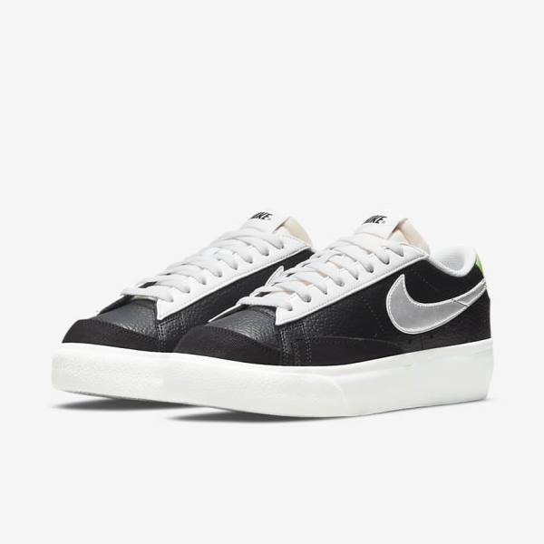 Nike Blazer Platform Ženske Superge Črna / Bela / Zelena / Kovinski Srebrna | NK301WNR