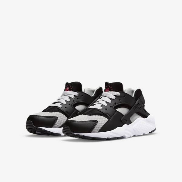 Nike Huarache Run Older Otroci Superge Črna / Siva / Bela / Rdeča | NK184DBR