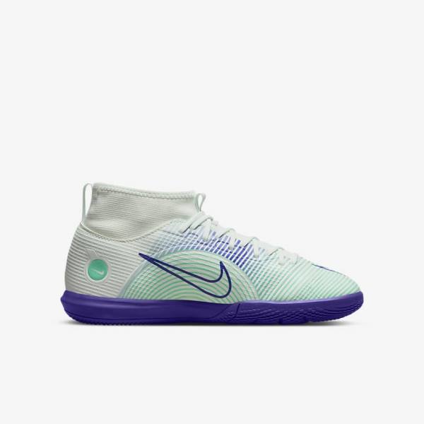 Nike Jr. Mercurial Dream Speed Superfly 8 Academy IC Indoor Court Otroci Nogometni Čevlji Zelena / Vijolična / Zelena | NK479PCX