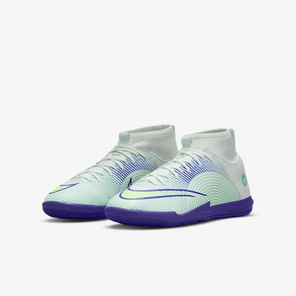 Nike Jr. Mercurial Dream Speed Superfly 8 Academy IC Indoor Court Otroci Nogometni Čevlji Zelena / Vijolična / Zelena | NK479PCX