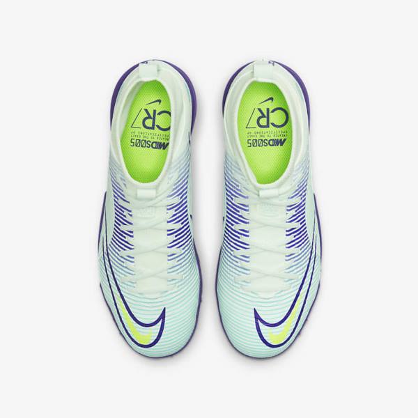 Nike Jr. Mercurial Dream Speed Superfly 8 Academy TF Turf Otroci Nogometni Čevlji Zelena / Vijolična / Zelena | NK769KXQ