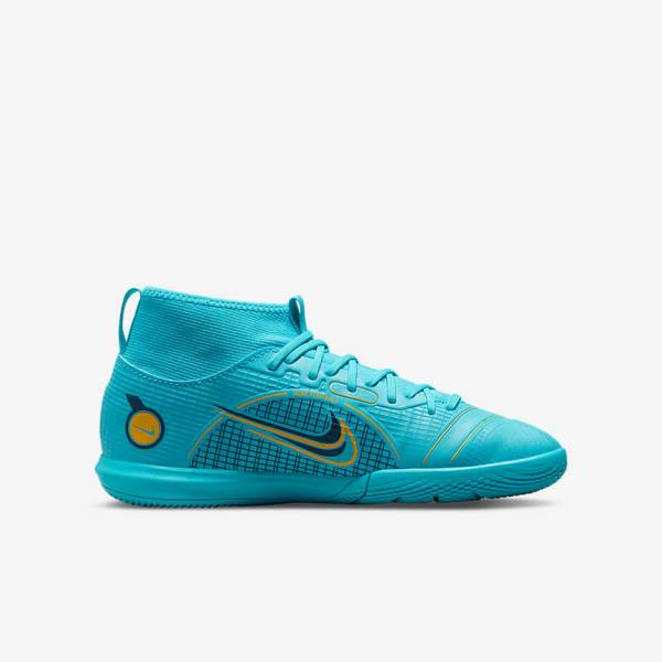 Nike Jr. Mercurial Superfly 8 Academy IC Younger and Older Indoor Court Otroci Nogometni Čevlji Modra / Oranžna | NK941QLE